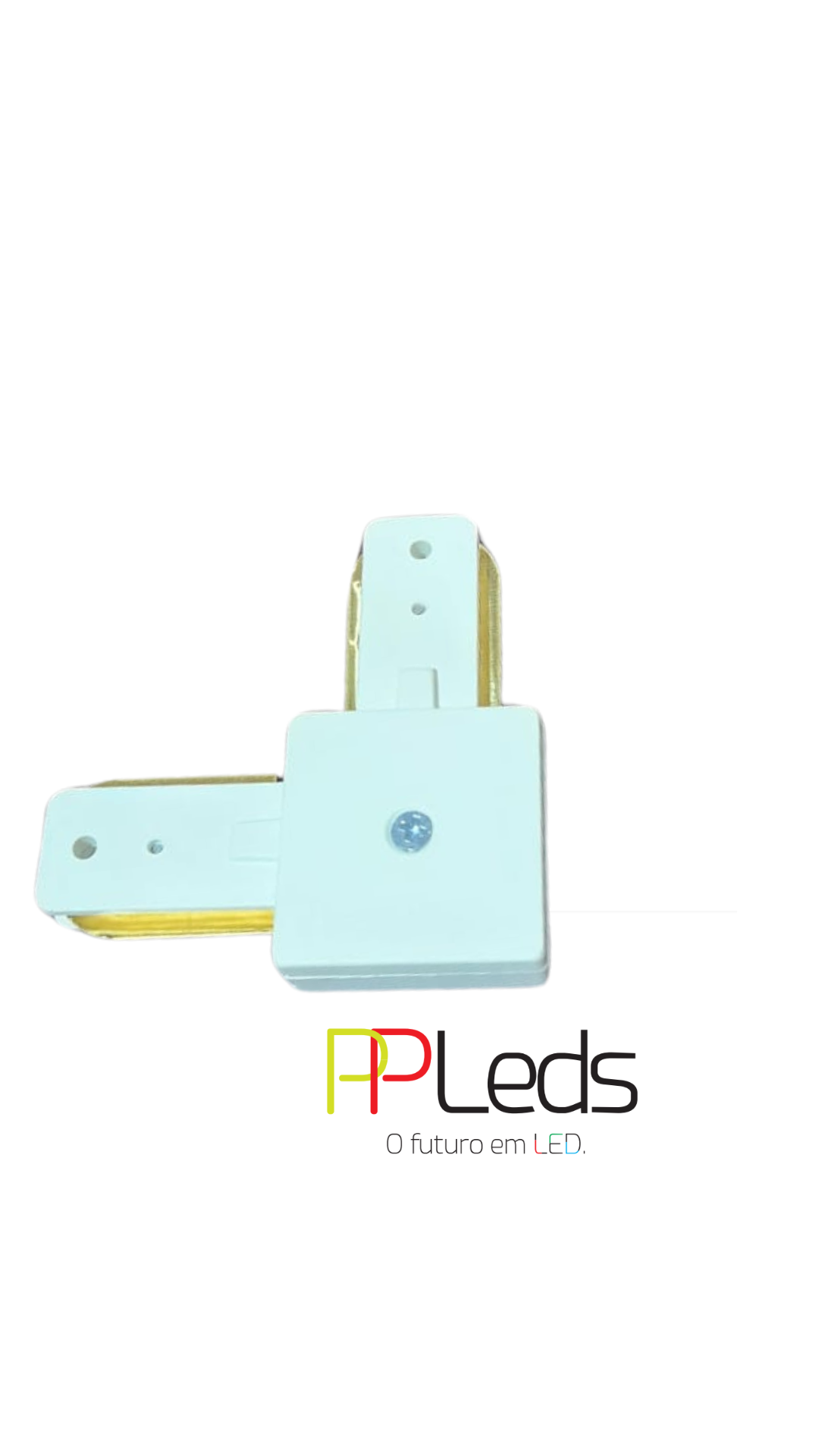 Conector 90 graus para trilho eletrificado, branco
